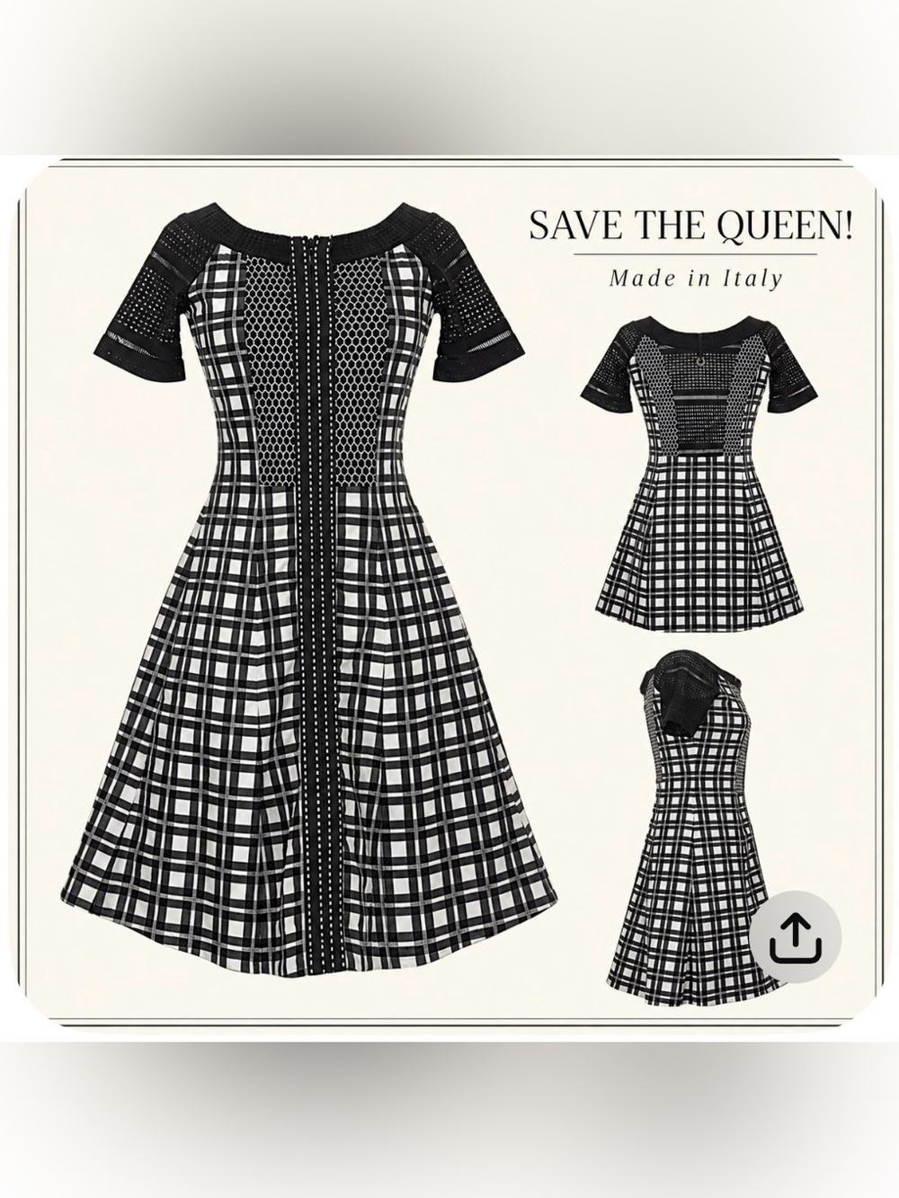 Save the Queen! Made in Italy Plaid Fit & Flare Dress | Size S